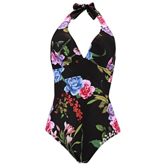 NWT STRIPSKY Floral Print One Piece Swimsuit - Picture 1 of 9